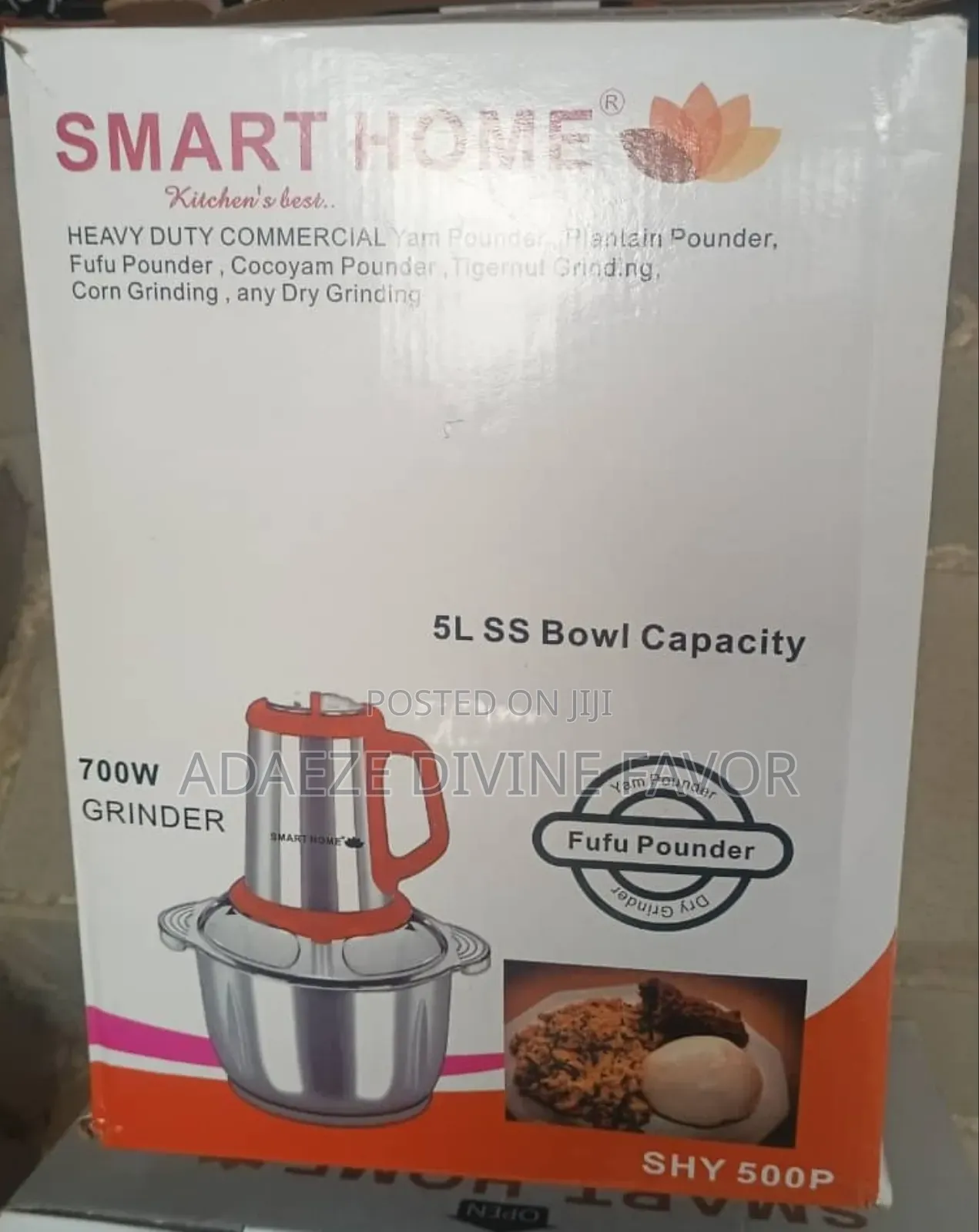 5L Smarthome Bowl Capacity 700W Grinder Fufu Pounder SHY500P