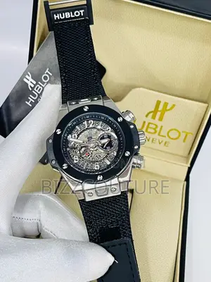 Original Hublot Chronograph Black Rubber Strap Watch