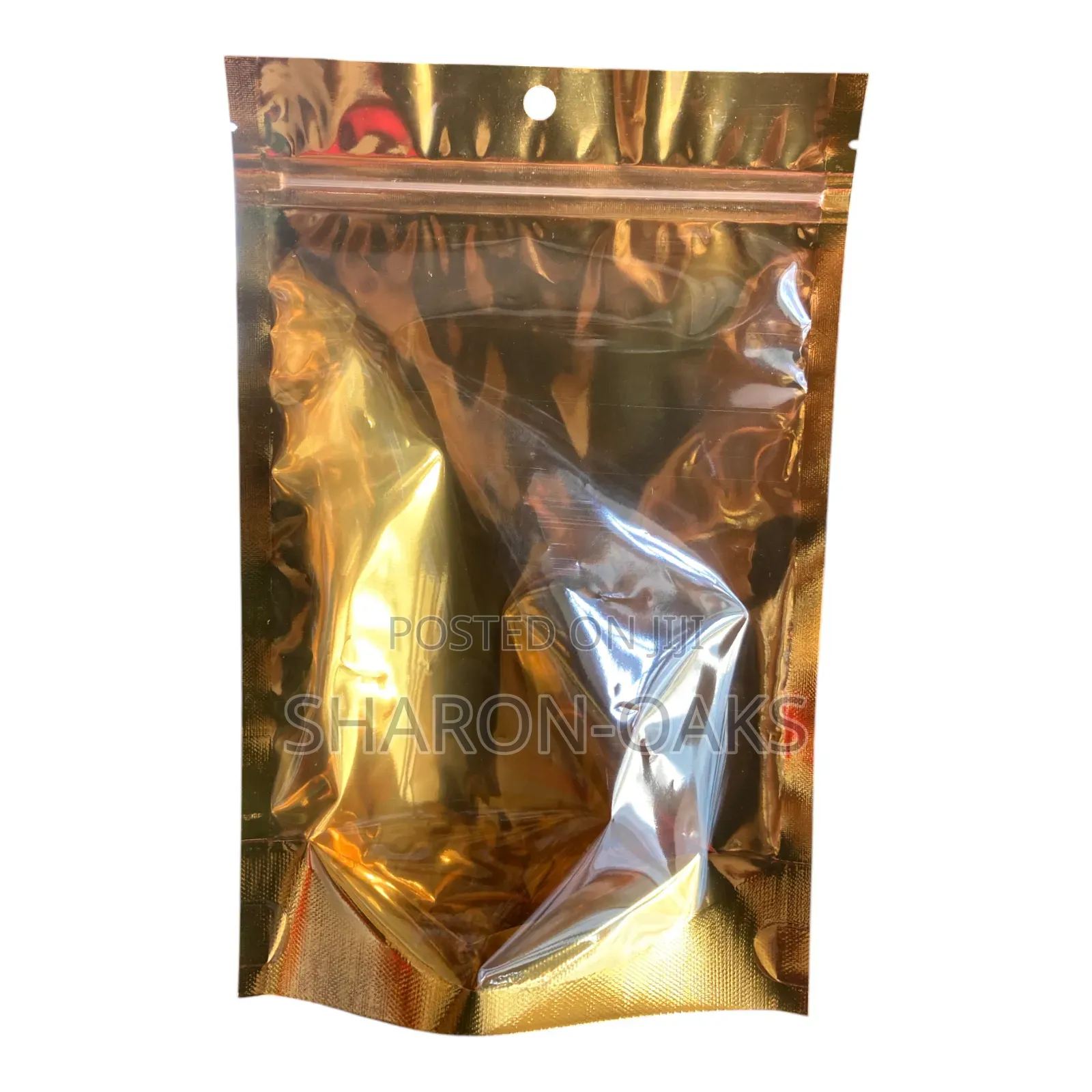 16×24cm Front Transparent Gold Pouch
