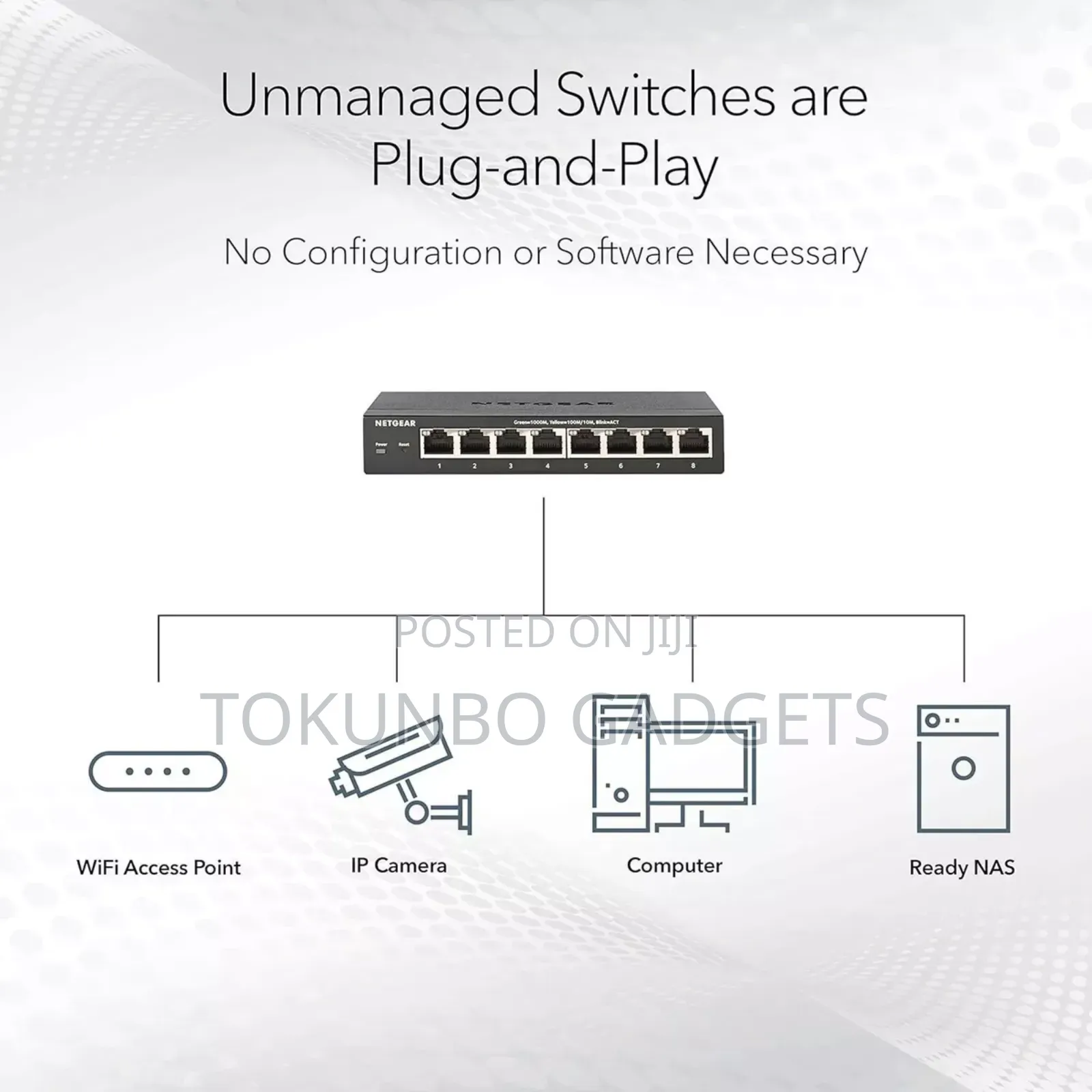 Netgear GS108 8-Port Unmanaged Gigabit Ethernet Switch