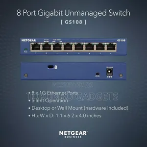 Netgear GS108 8-Port Unmanaged Gigabit Ethernet Switch