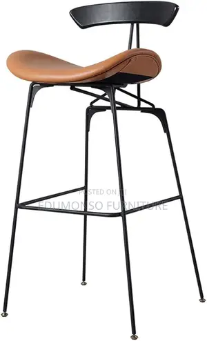 Pu Leather Bar Stool With Back Modern Industrial Counter