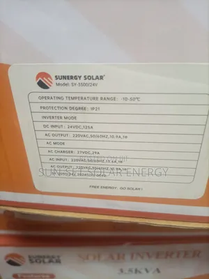 Sunergy Solar Inverter Ivps 3.5kva 24V .