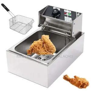Photo - Single Tank Kitchen Deep Fryer (6L) Single Basket Deep Fryer
