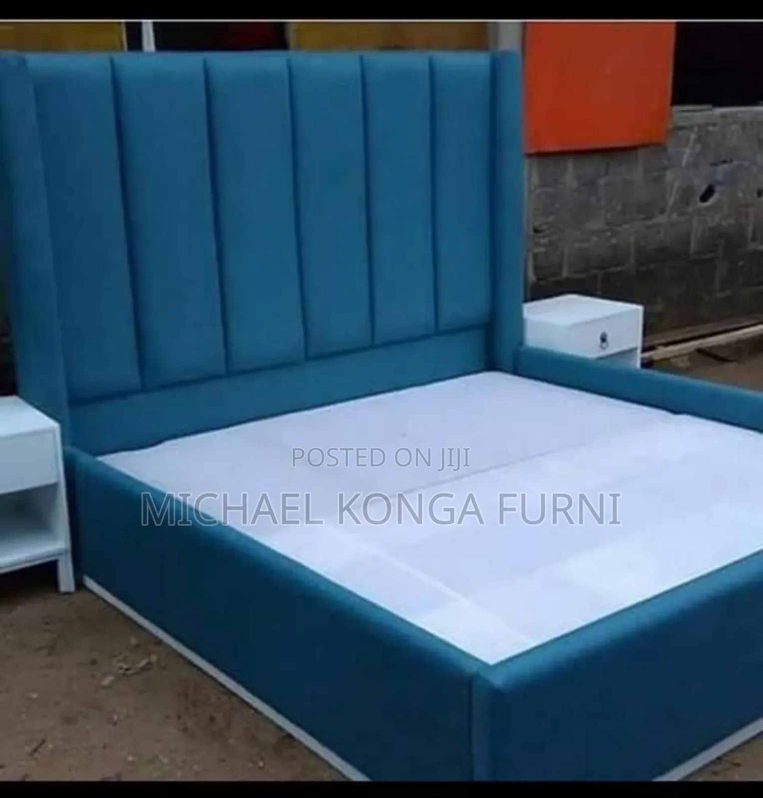 Beautiful Padded Bed With 2 Bedside