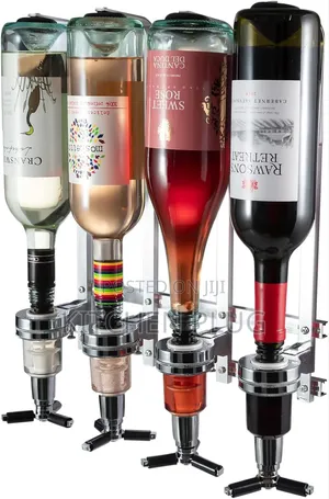 4-bottle Liquor Dispenser,Aluminium Alloy Wall Mounted