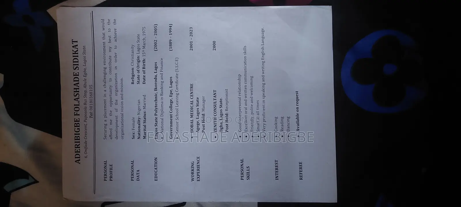 Clerical Administrative CV