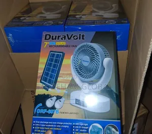 Duravolt 7inches Rechargeable Fan 
*Solar Panel
*2 Bulbs