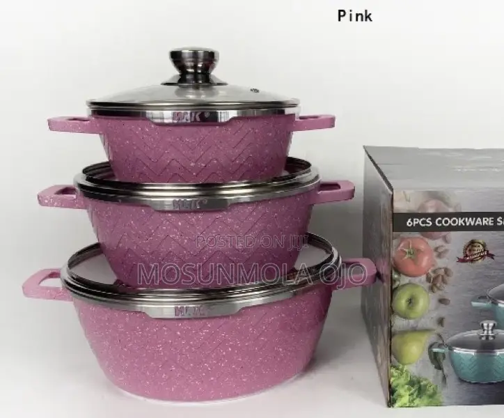 6pcs Granited Coated Cookware Set ~ 20cm 24cm 26cm