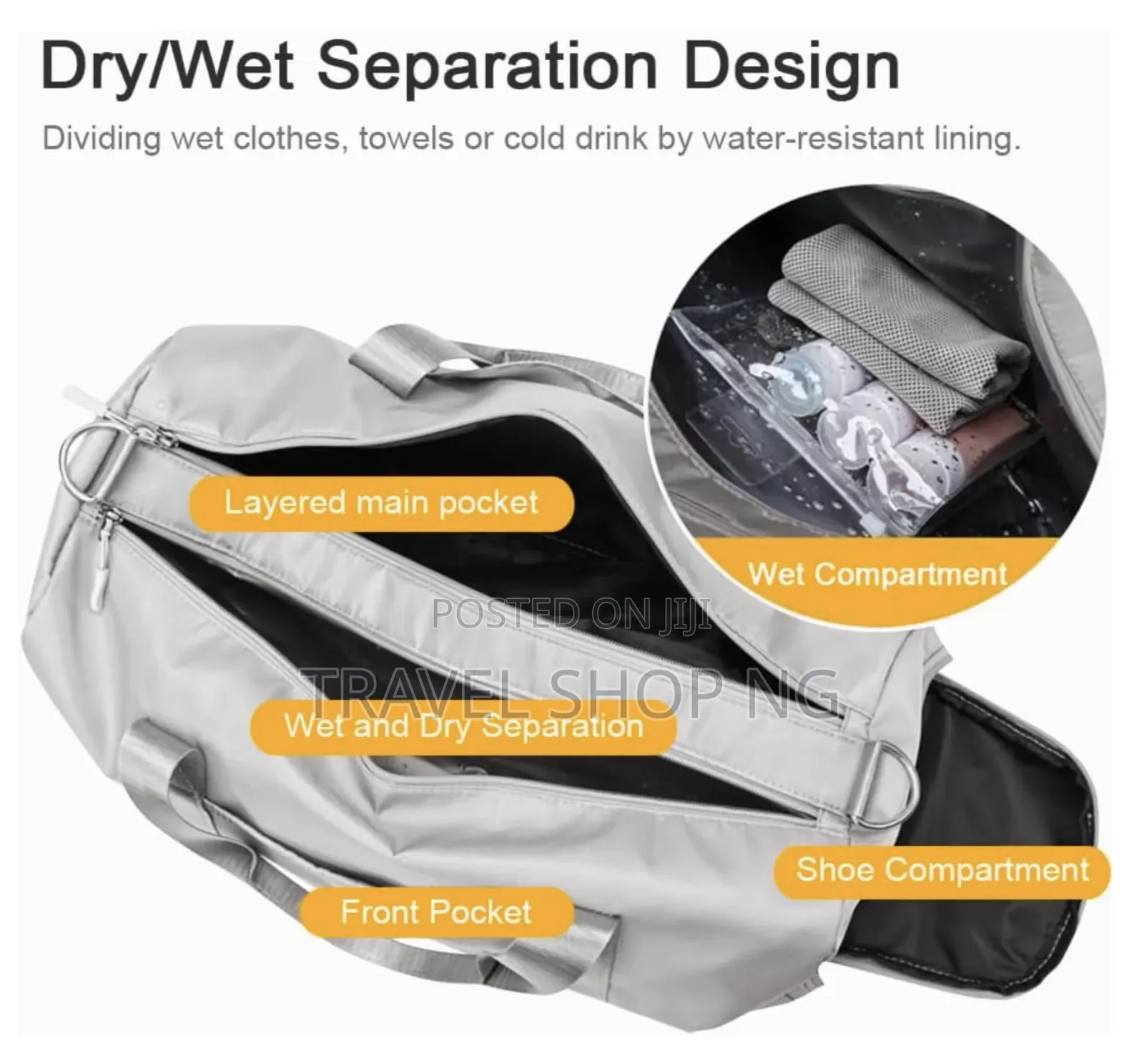 Lightweight Duffel Bag With Shoe Compartment