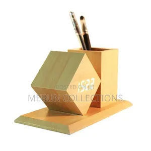 Wooden Digital Desk Pen Organizer