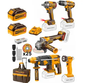 5 PCS Cordless Industrial Combo Kit Ingco