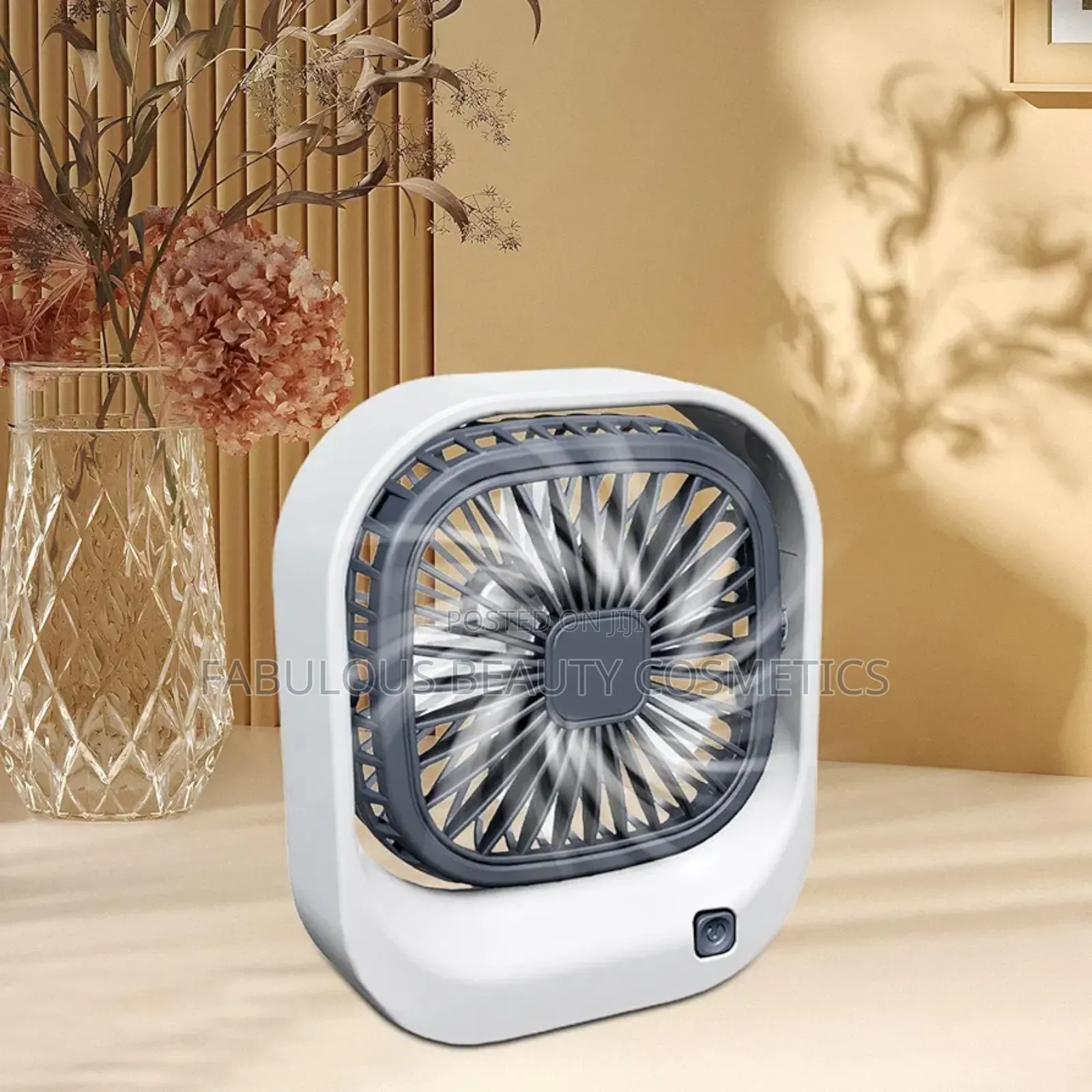 Square Usb Rechargeable Personal Fan for Desk Adjustable Fan