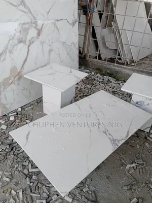 Marble/Granite Top Center Table and Side Stools