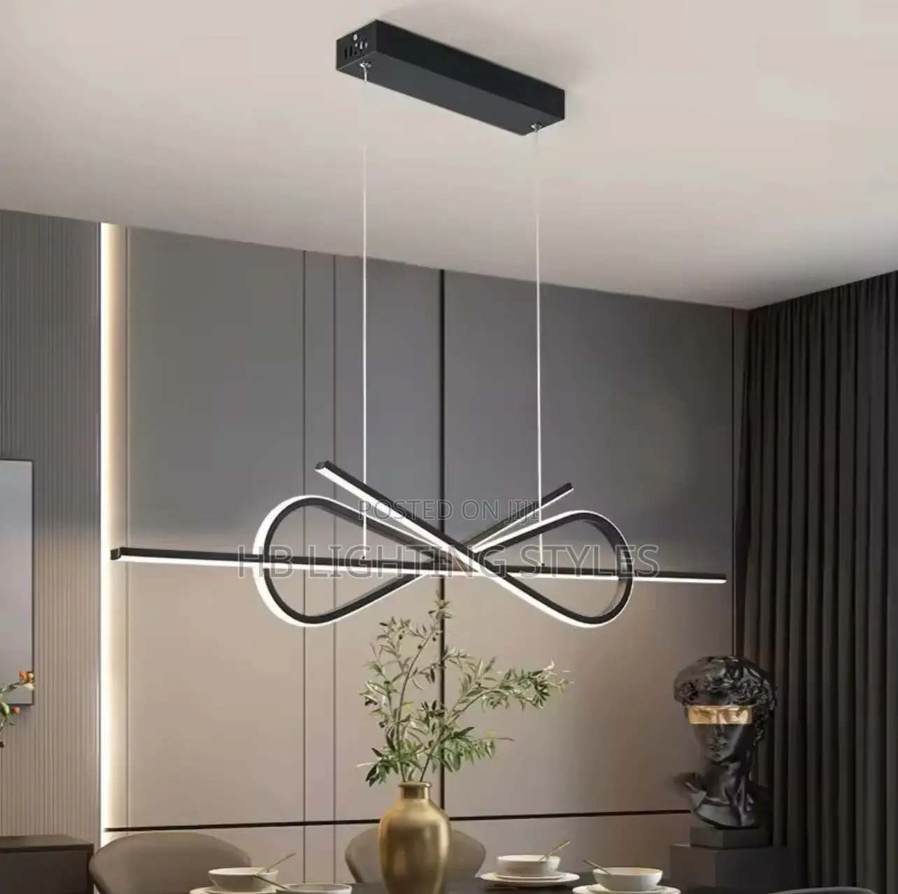 Modern Led Bow Luxury Bar Table Chandelier Chandelier