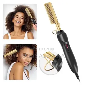 2 in 1 Electric Hot Heating Comb Hair Straightener