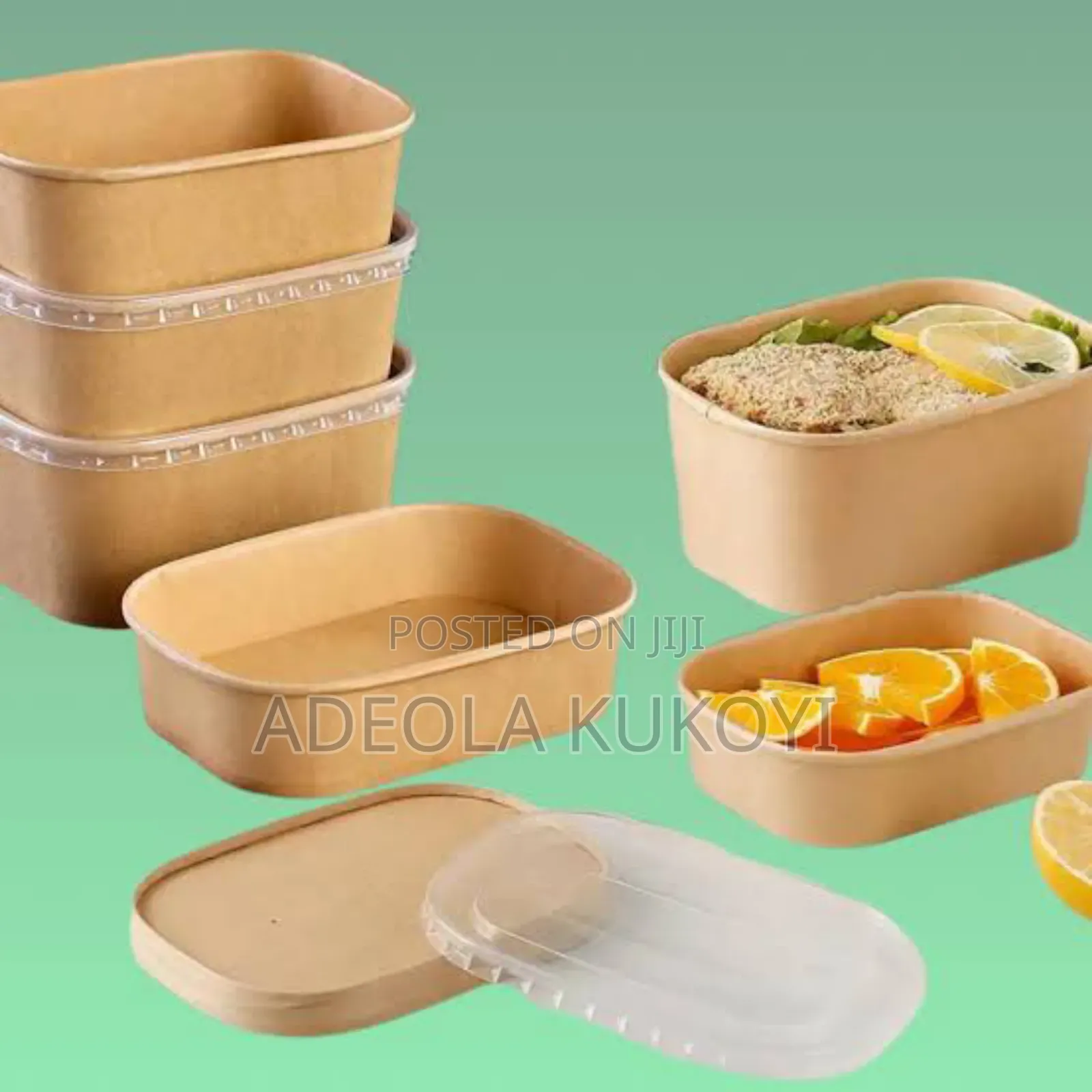 750ml Rectangular Kraft Paper Bowl- 300pcs