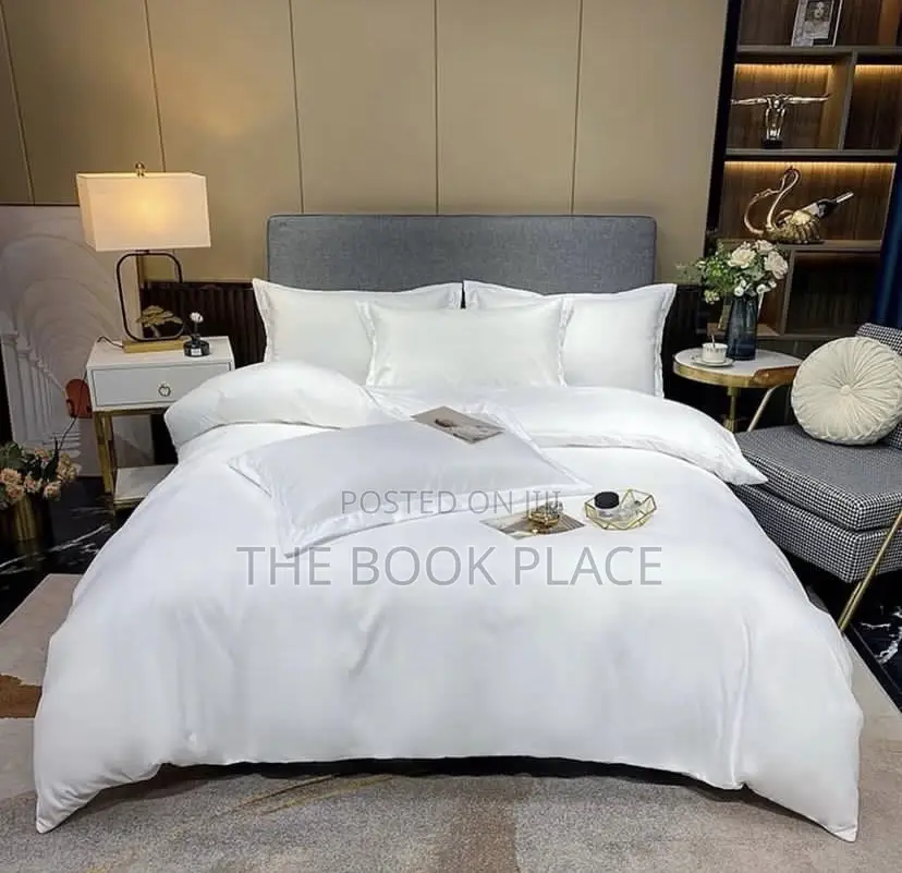Plain White Silky Bedding Set