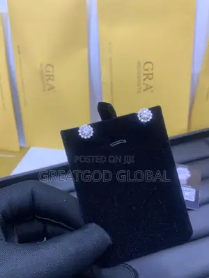 VVS Moissanite Earring. Base Metal: Sterling Silver