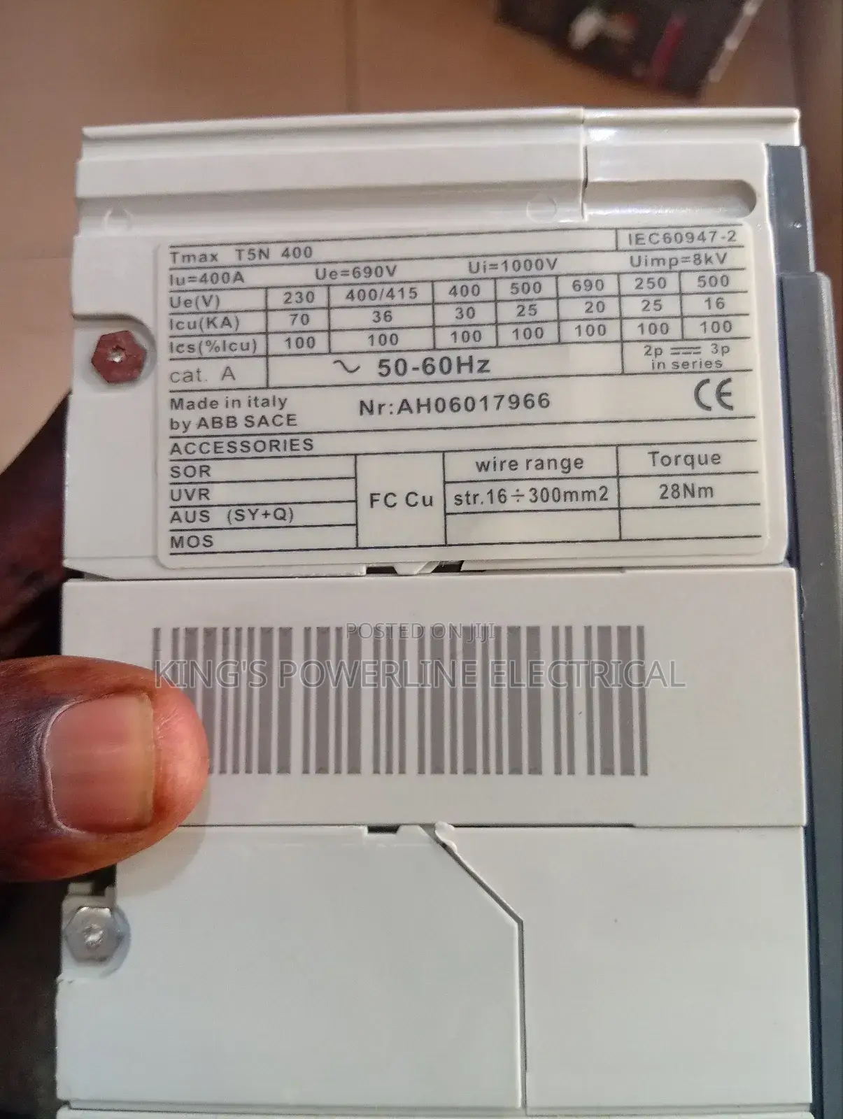 400 Amps McCb Breaker 3pole ABB