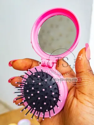 2-in-1 Mirror Brush Compact: Portable Beauty Essentials