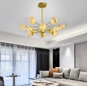 Modern Luxury 11 Led Ball Chandelier Gold Body