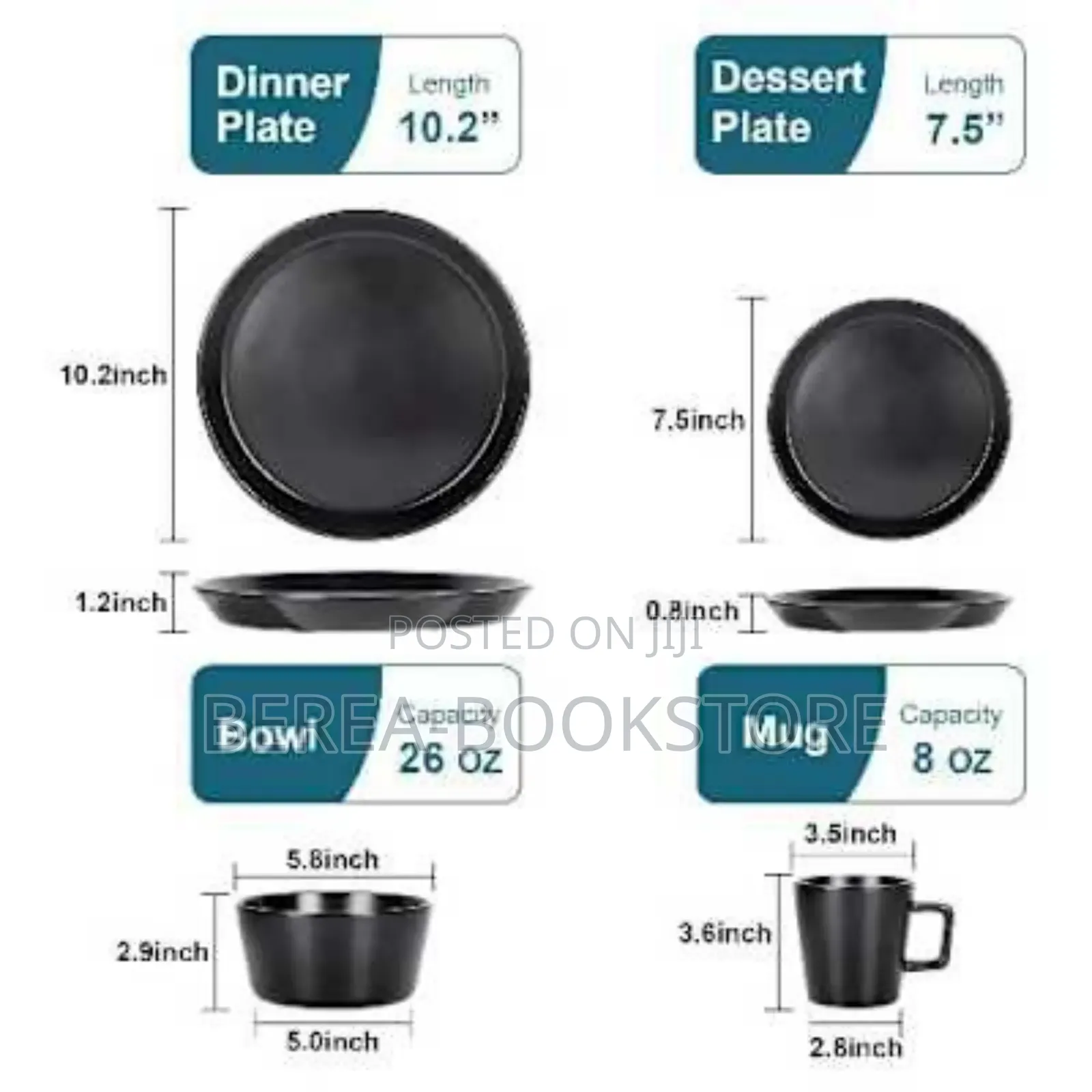 Stoneware Dinner Set and Mugs - 16 PCS