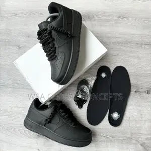Nike Airforce 1 Customs Chunky Lace Triple Black