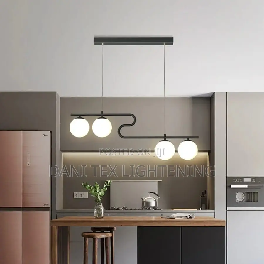 Restaurant Black Glass Ball Chandelier Modern Table Pendant