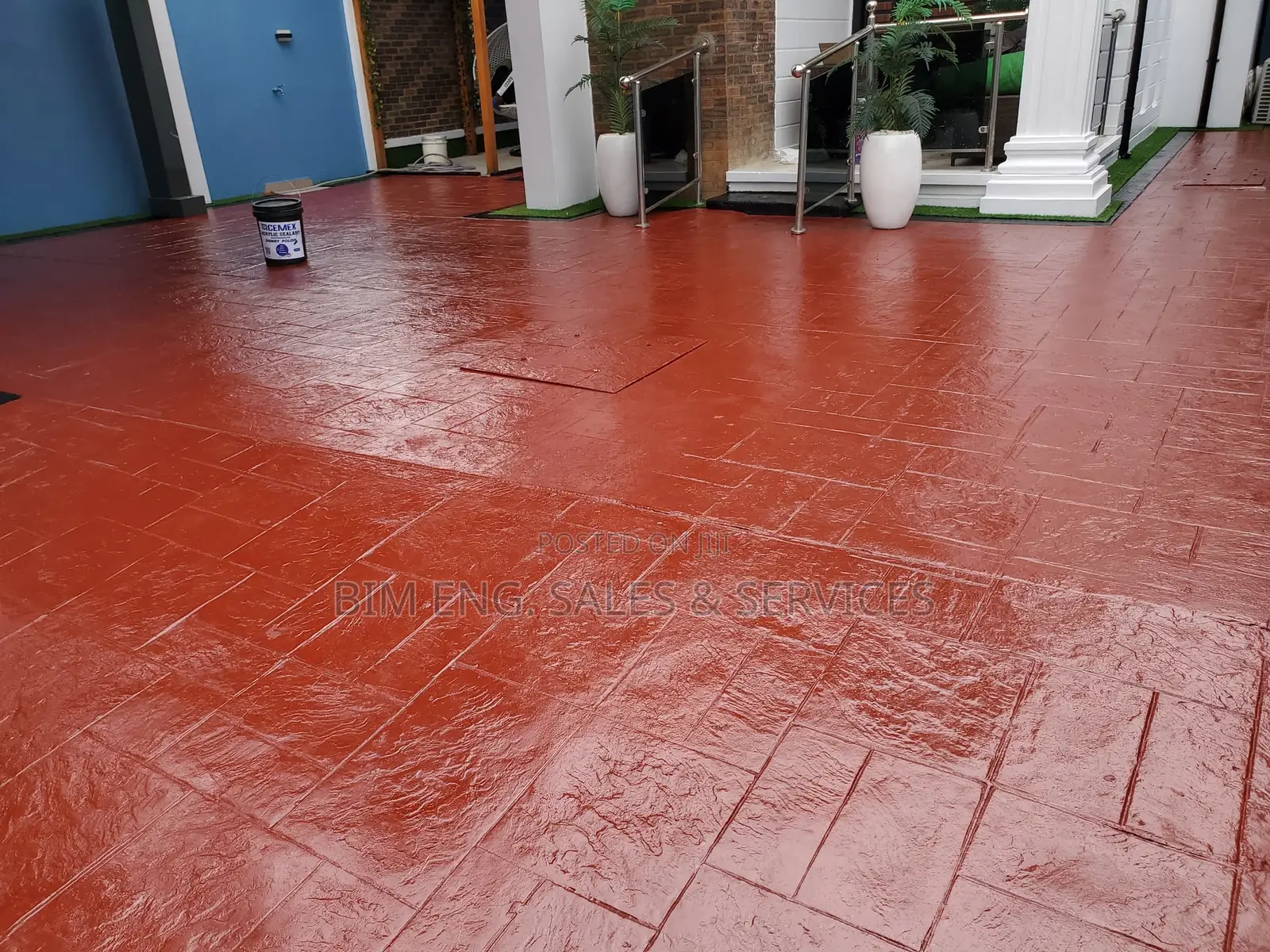 Exposed Concrete Engraved Aggregate Color Cement Titanium
