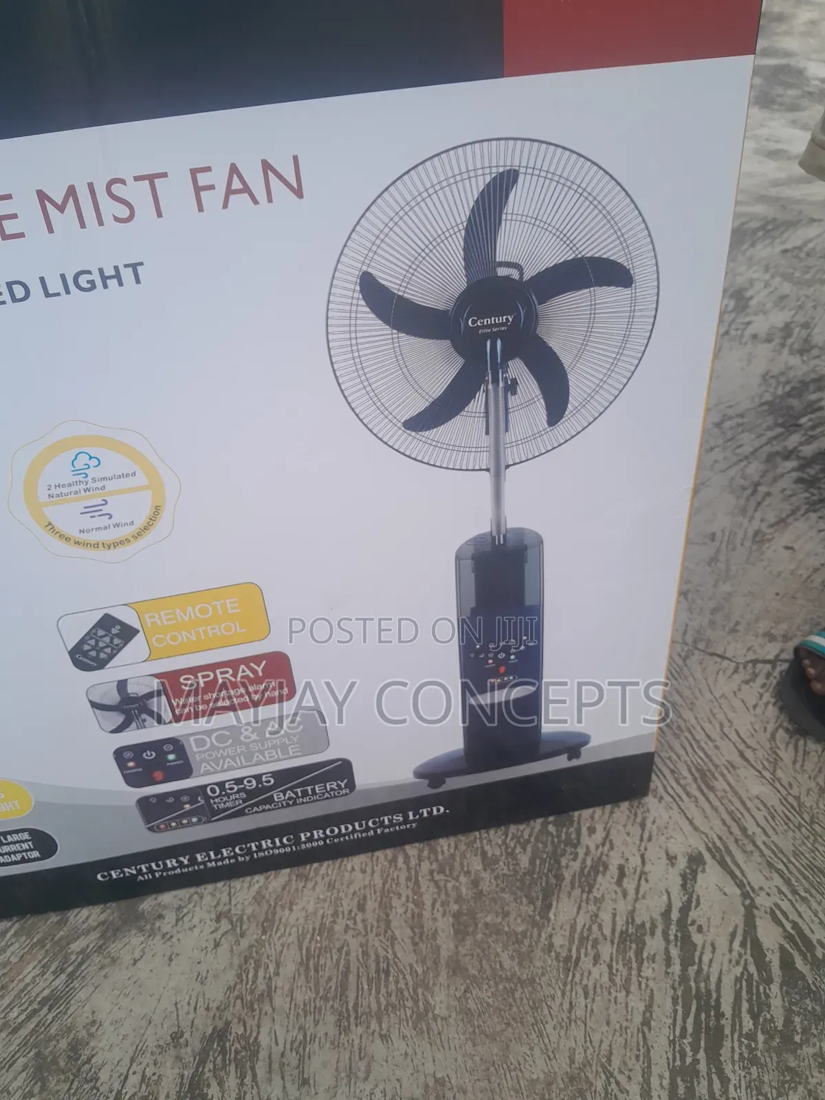 18" Century AC/DC Mist Fan With Double Battery-Upto 2 Days