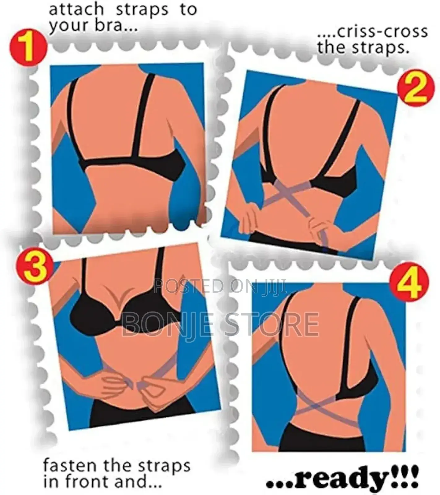 3 PCS Adjustable Low Back Bra Strap - For Comfort and Style