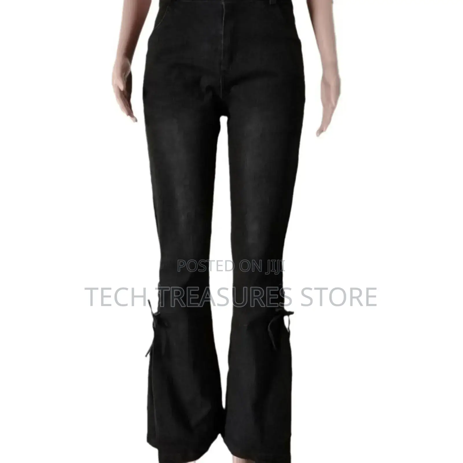 High Waist Palazzo Jean Black