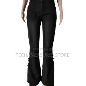 High Waist Palazzo Jean Black