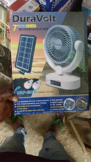 Duravolt Small Portable Fan With Panel and Bulbs.