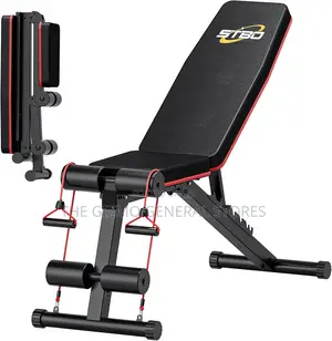 Adjustable Exercise Bench With Resistance Rope