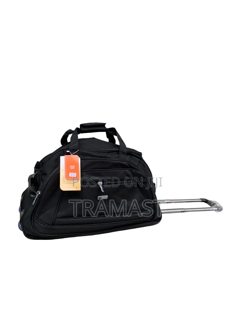 24 Inches Duffle Back Black With Trolley