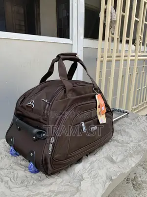 22 Inches Duffle Brown Black With Trolley