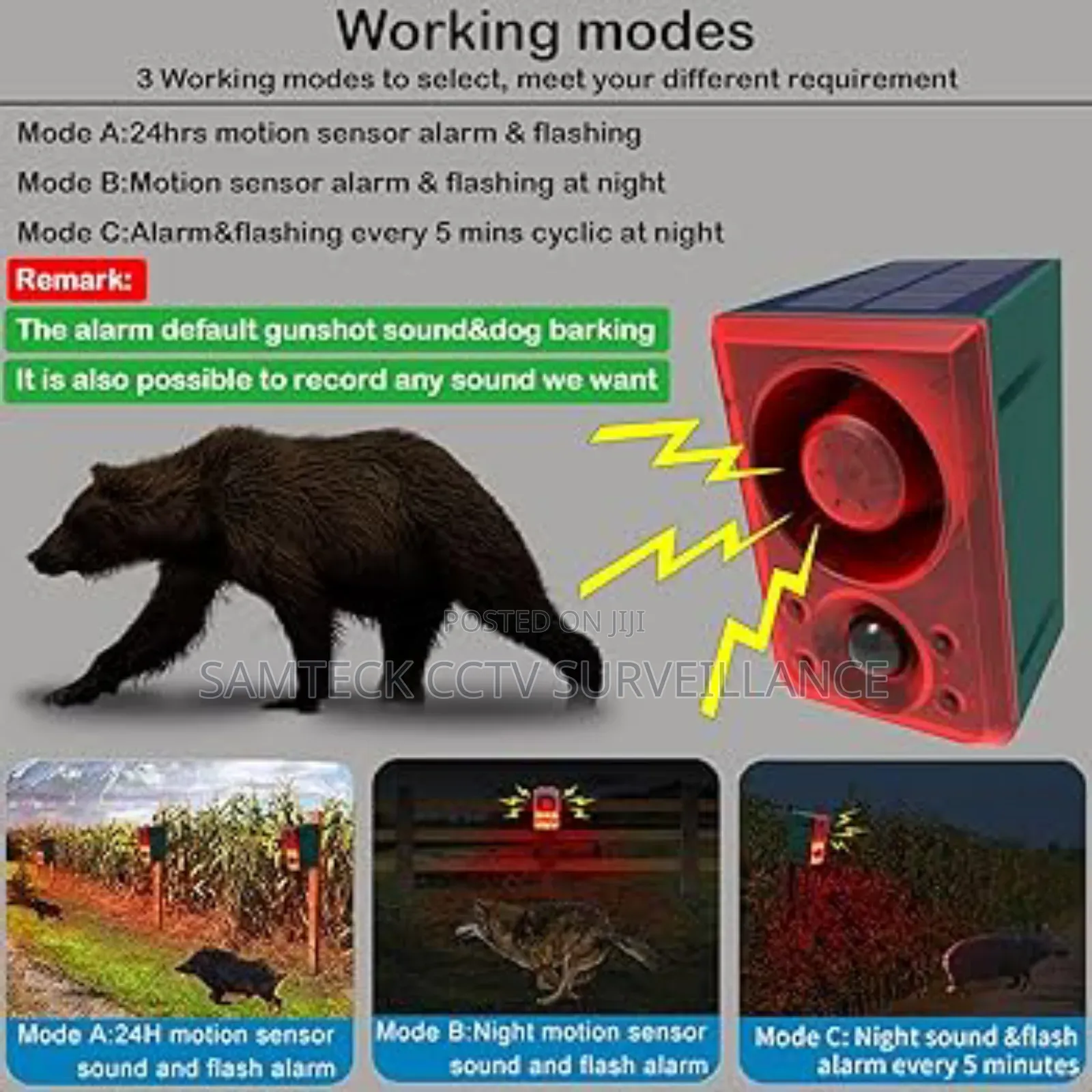 Motion Sensor Solar Alarm Lamp