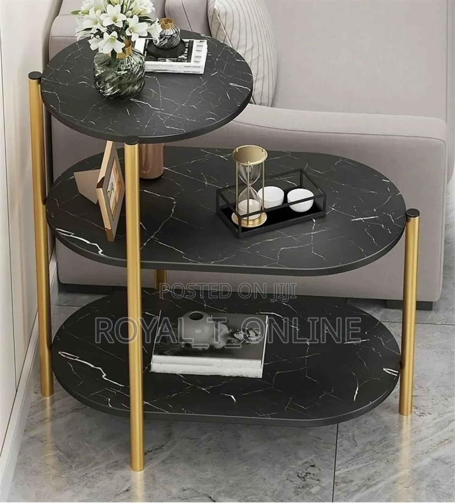 Marble Coffee Table in Abuja. 3 Layers Display Rack Table