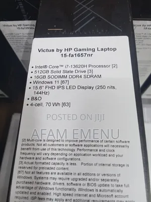 New Laptop HP Victus 15 16GB Intel Core I7 SSD 16 GB