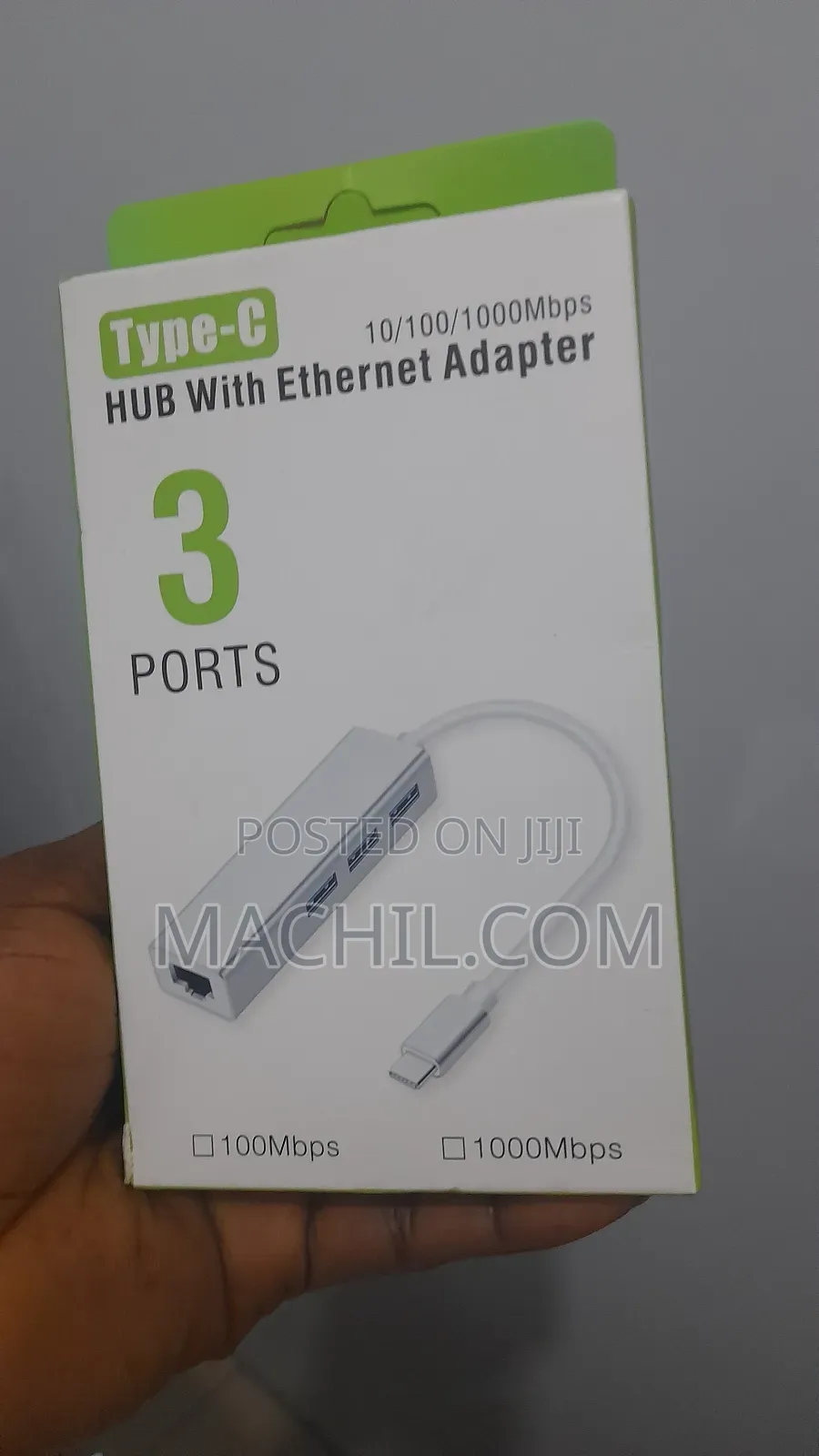 Type-C HUB With Ethernet Adapter 10/1 00/1000 3.0 3port