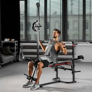 Bench Press With Lat Pull & 50kg Barbell