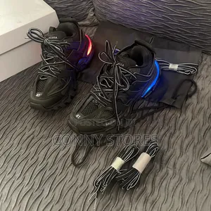 Premium Balenciaga Track Runner Sneakers Black With LED