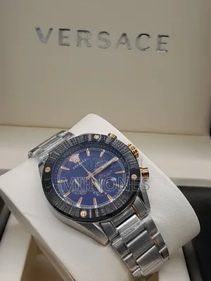 Photo - Versace Silver Chain Black Dial Chrono Watch