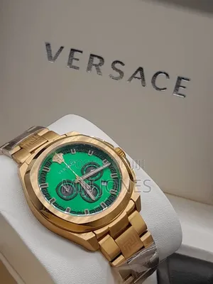 Photo - Versace Rose Gold Chain Green Dial Chrono Watch