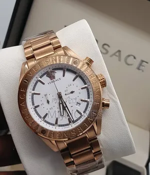 Photo - Versace Rose Gold Chain WHITE Dial Chrono Watch