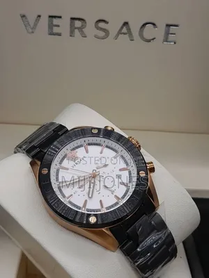 Photo - Versace BLACK Chain WHITE Dial Chrono Watch