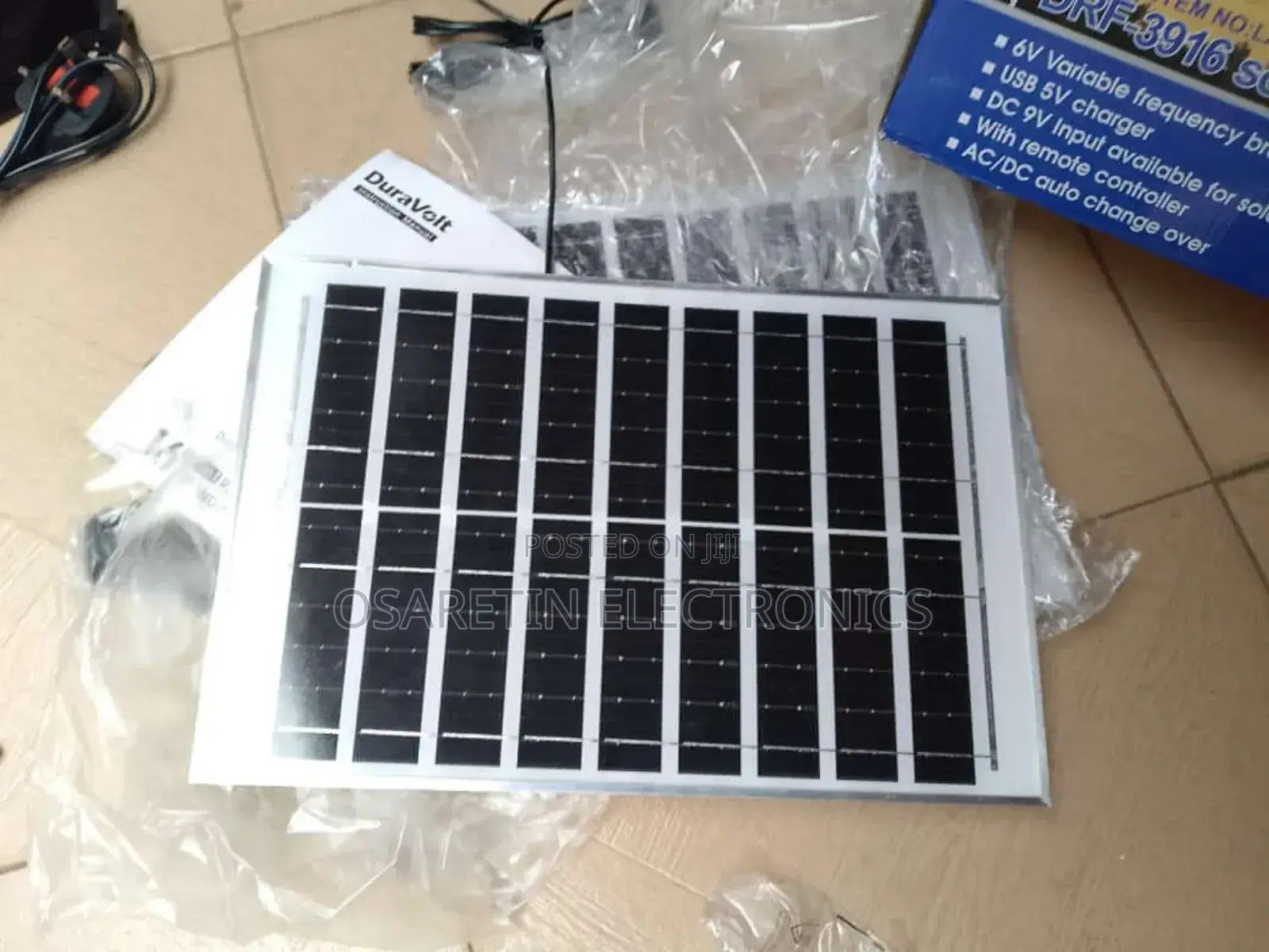 Duravolt Rechargeable Solar Panel Fan