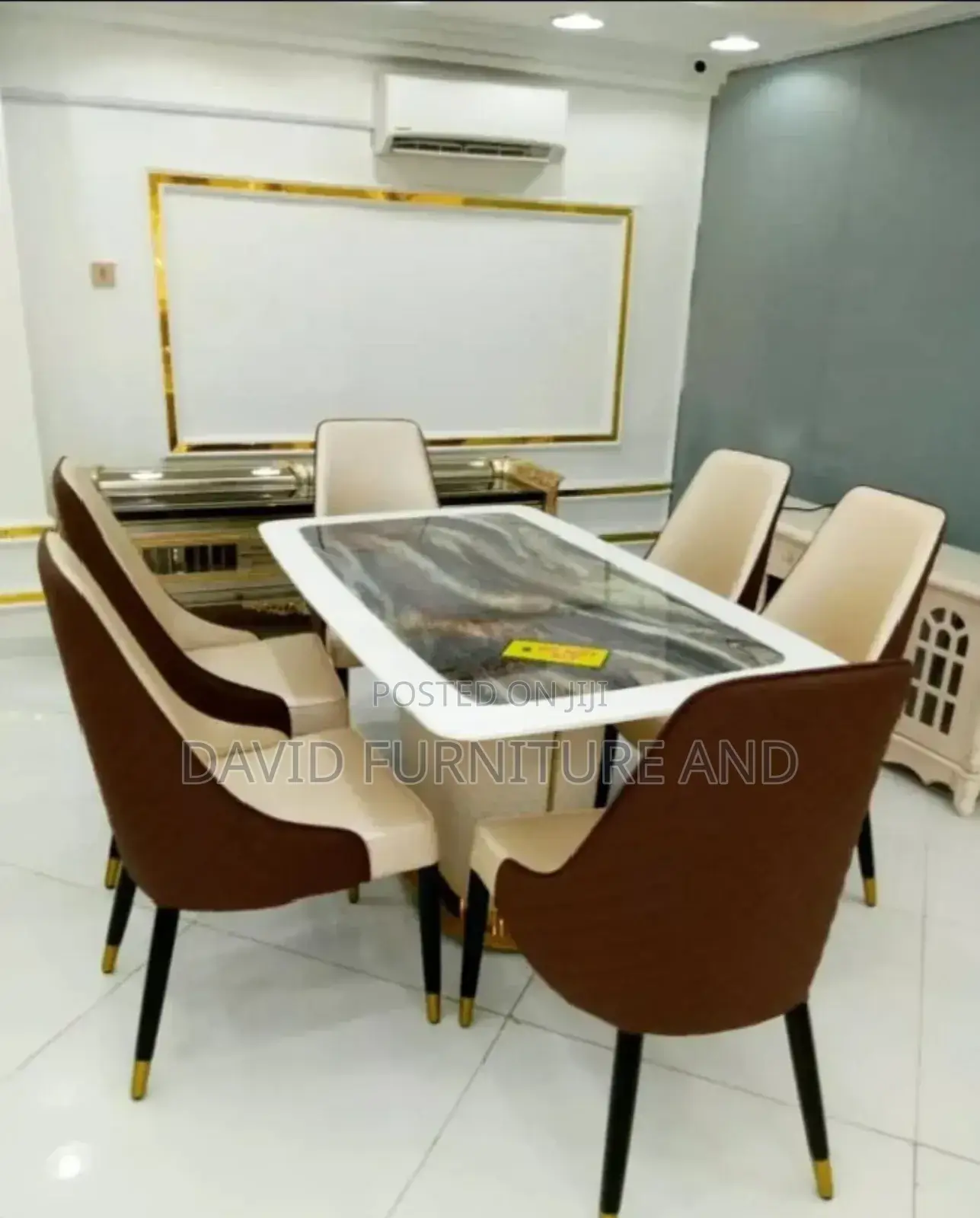 6 Seater Marble Top Dining Table